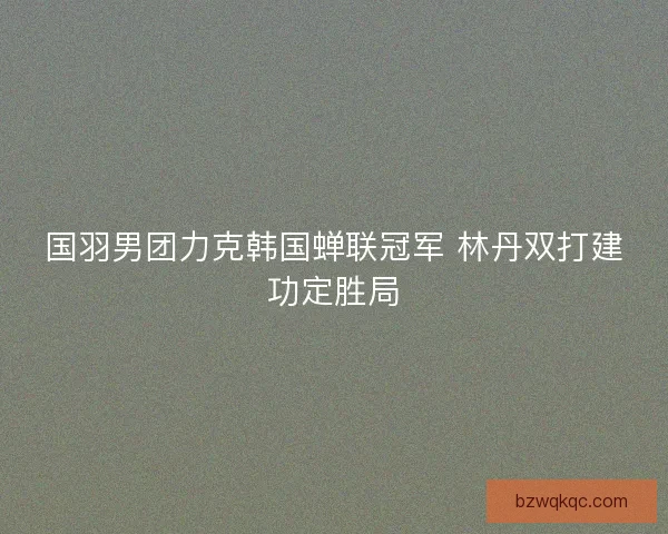 国羽男团力克韩国蝉联冠军 林丹双打建功定胜局