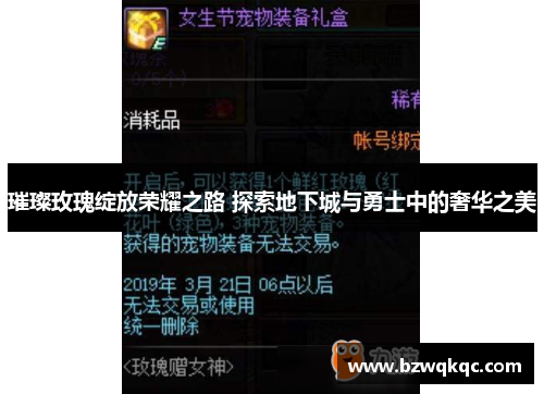 璀璨玫瑰绽放荣耀之路 探索地下城与勇士中的奢华之美